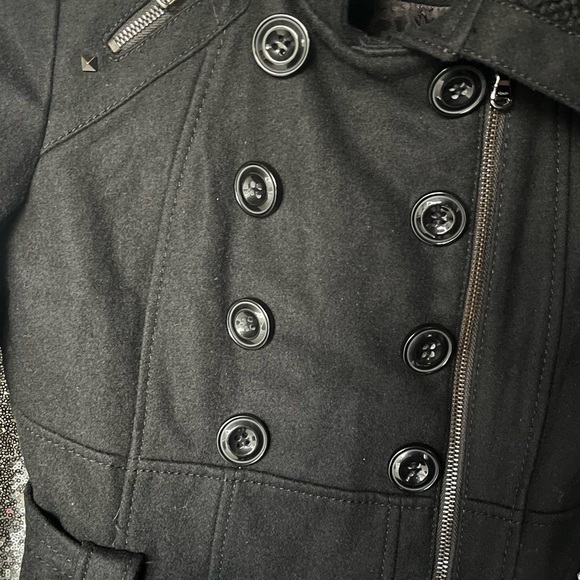 Guess Black Double-Breasted Trench Coat - Picture 6 of 6